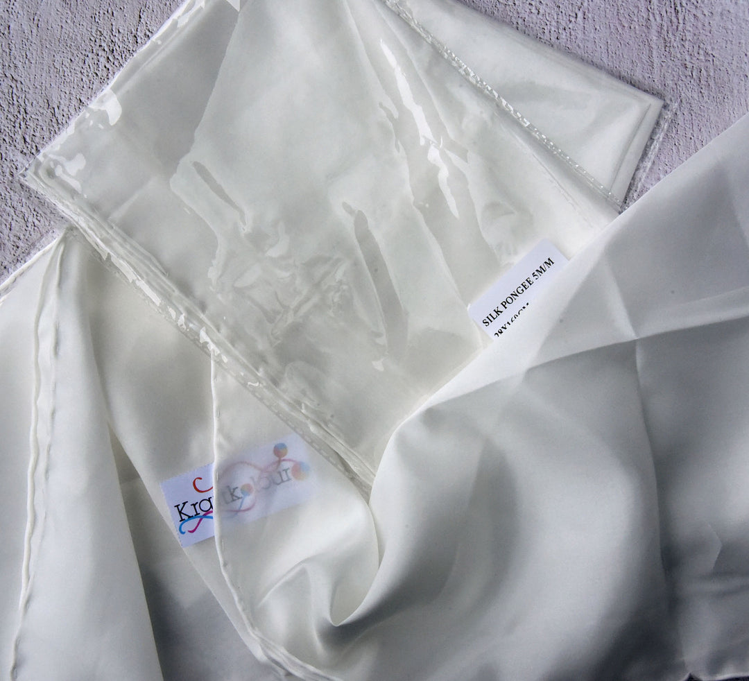 Pongee Silk Scarf 110 x 110cm – 5mm – Natural White