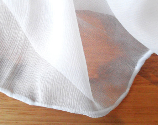 Chiffon (Tissue Silk) Scarf 110 x 200cm – 3.5mm – Natural White