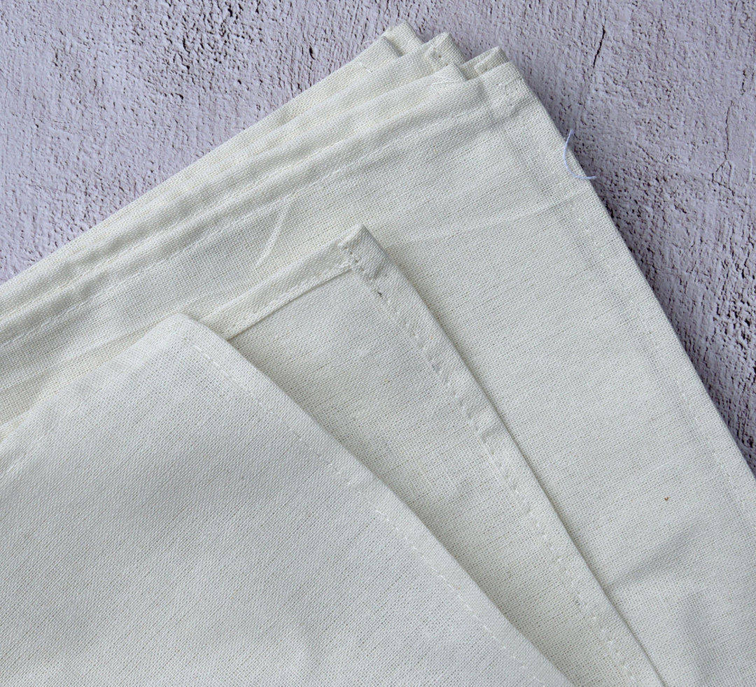 Linen/Cotton (50%/50%) Tea Towel 50 x 70cm - NATURAL WHITE