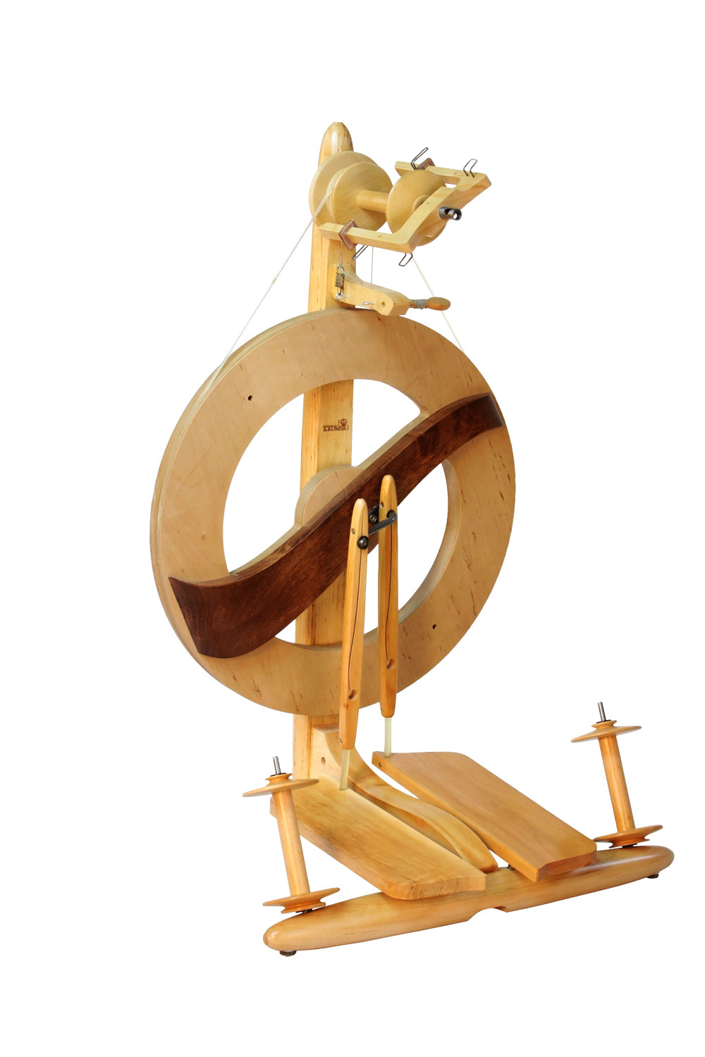 Kromski Fantasia Spinning Wheel Beech Finish with Walnut Trim