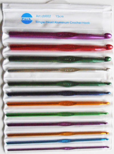 Aluminium Crochet Hooks - Set of 12 Sizes