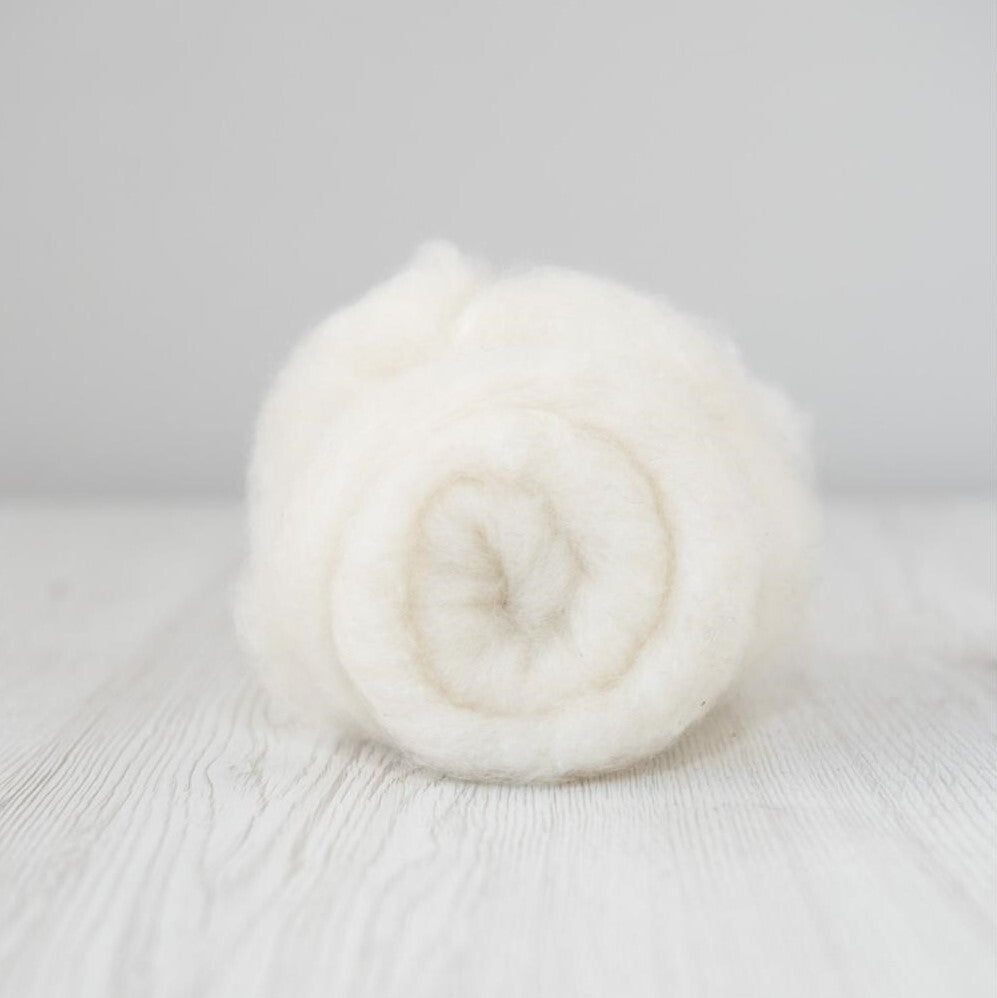 DHG 19 Micron Carded Merino Wool Batts - Natural White