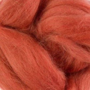 DHG Natural Dyed 19 micron Wool Tops LADYBUG (Madder)