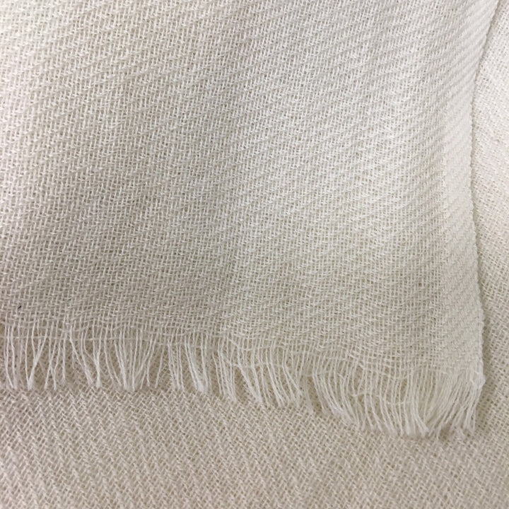 Wool Twill Handloomed Fabric – Natural White 140cm Wide (157gsm)