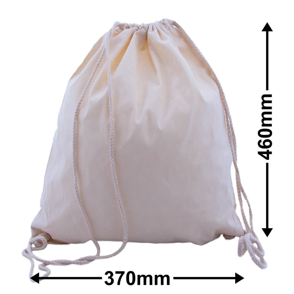 Calico Drawstring Backpack 37 x 46cm