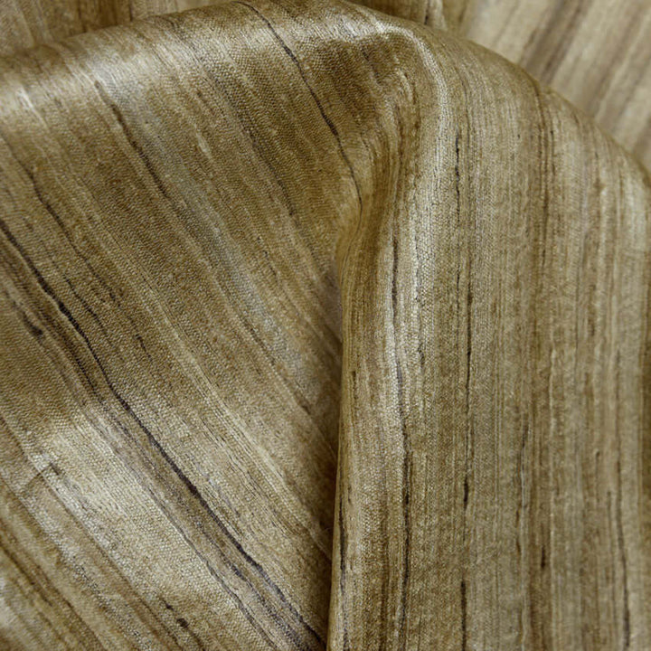Handwoven Tussah (Ghecha) Silk Fabric – Natural Cream & Brown, 110cm Wide