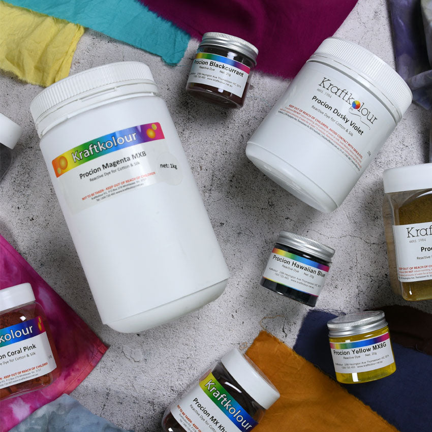 Kraftkolour Procion MX Dyes  - Cold Water Dye for Cotton, Linen