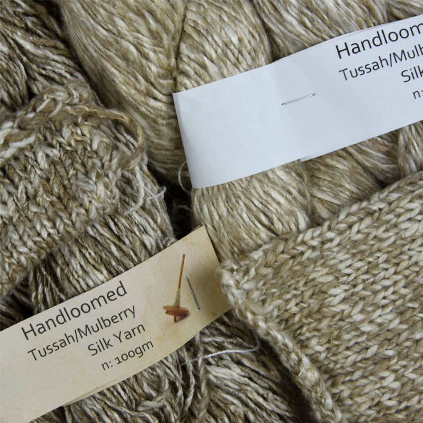 Handloomed Mulberry/Tussah Rustic Blend Silk Yarn - 100gm