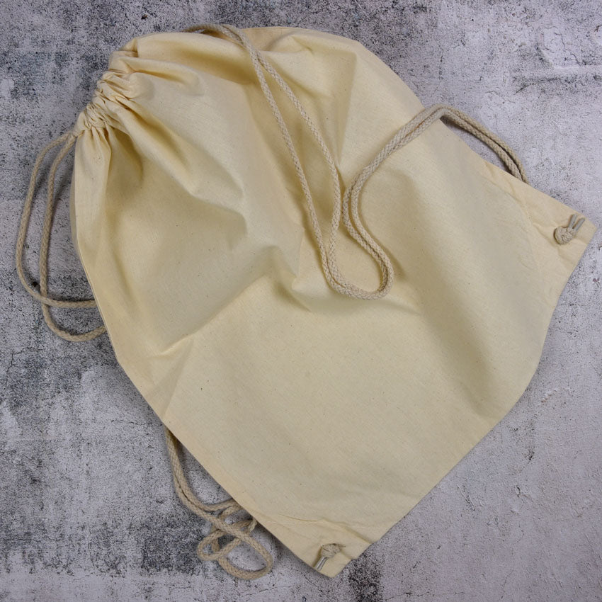 Calico Drawstring Backpack 37 x 46cm
