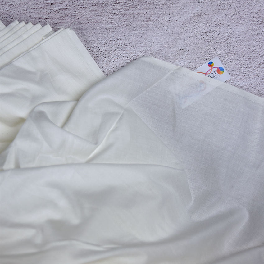 Organic Cotton Poplin 140cm wide fabric - White