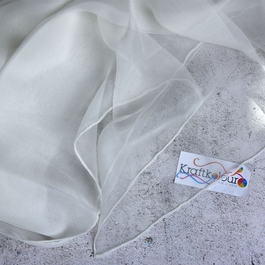 Chiffon (Tissue Silk) Scarf 38 x 180cm – 3.5mm – Natural White