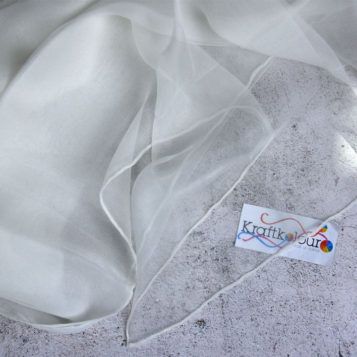 Chiffon (Tissue Silk) Scarf 38 x 180cm – 3.5mm – Natural White