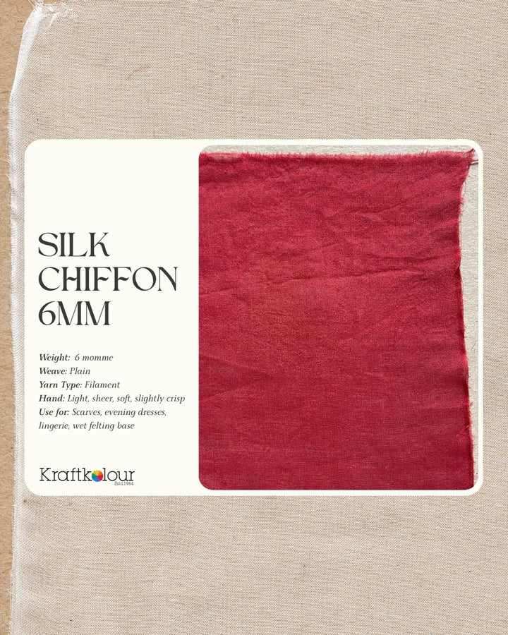 Chiffon (Tissue Silk) Fabric 6mm weight 140cm wide, Natural White