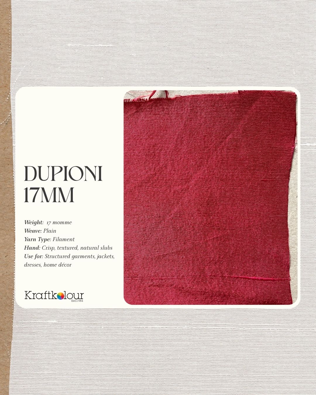 Dupioni 17mm 114cm wide