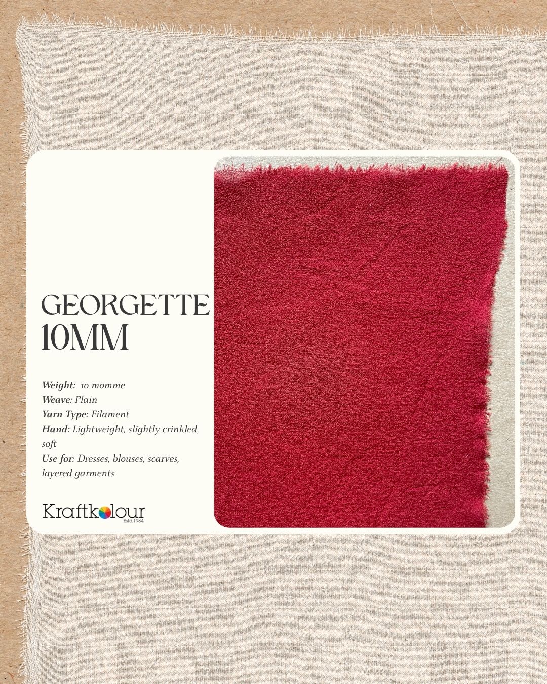 Georgette Silk 10mm 114cm wide fabric