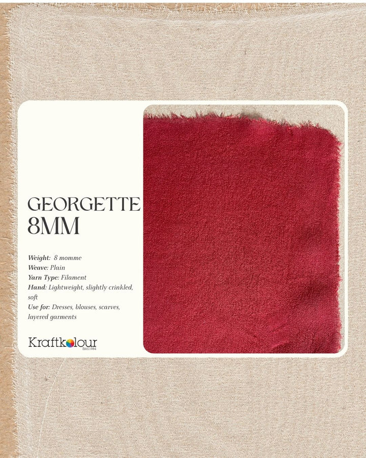 Pure Silk Georgette Fabric 8mm – 114cm Wide – Natural White