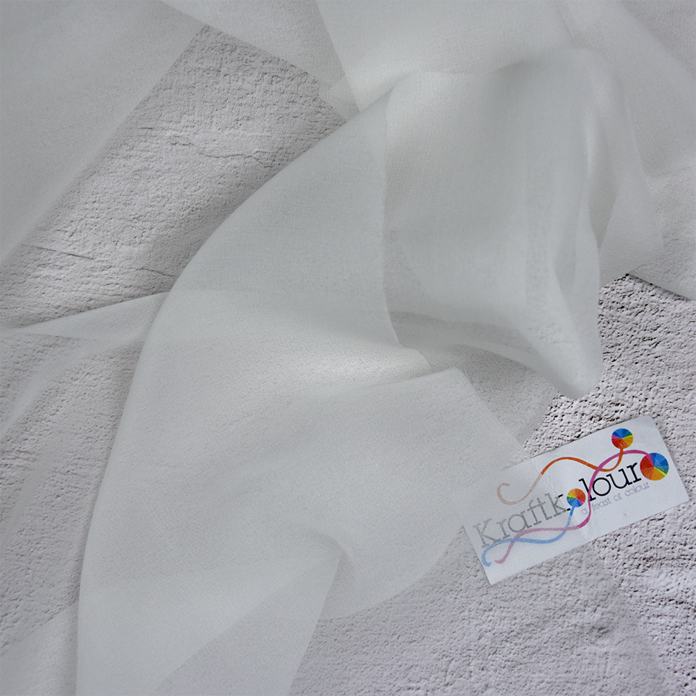 Pure Silk Georgette Fabric 8mm – 114cm Wide – Natural White