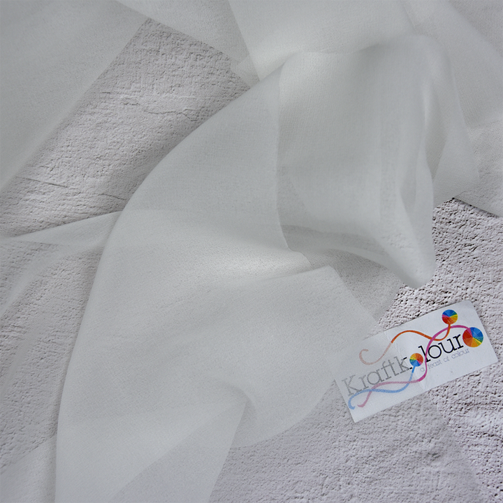 Pure Silk Georgette Fabric 8mm – 114cm Wide – Natural White