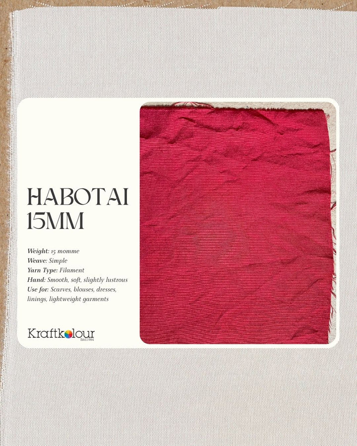 Pure Silk Habotai Fabric 15mm – 114cm Wide – Natural White