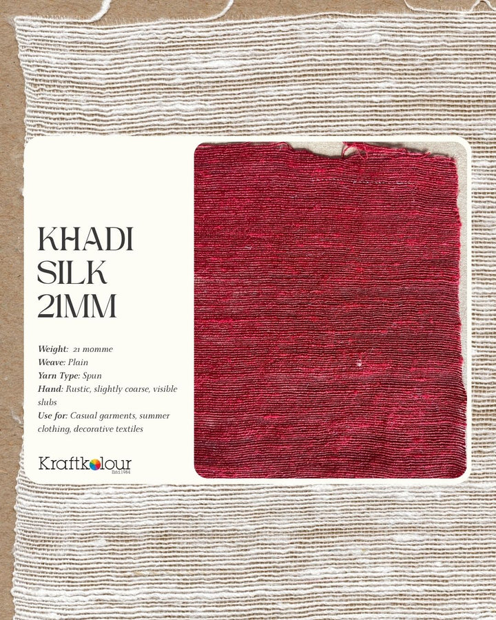 Khadi Silk Fabric 112cm wide - 80gsm Natural White