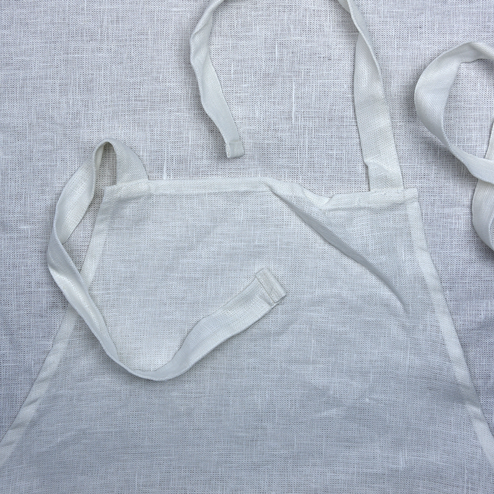 Pure Linen Apron 70 x 80cm – Natural White | 245gsm – Ready to Decorate