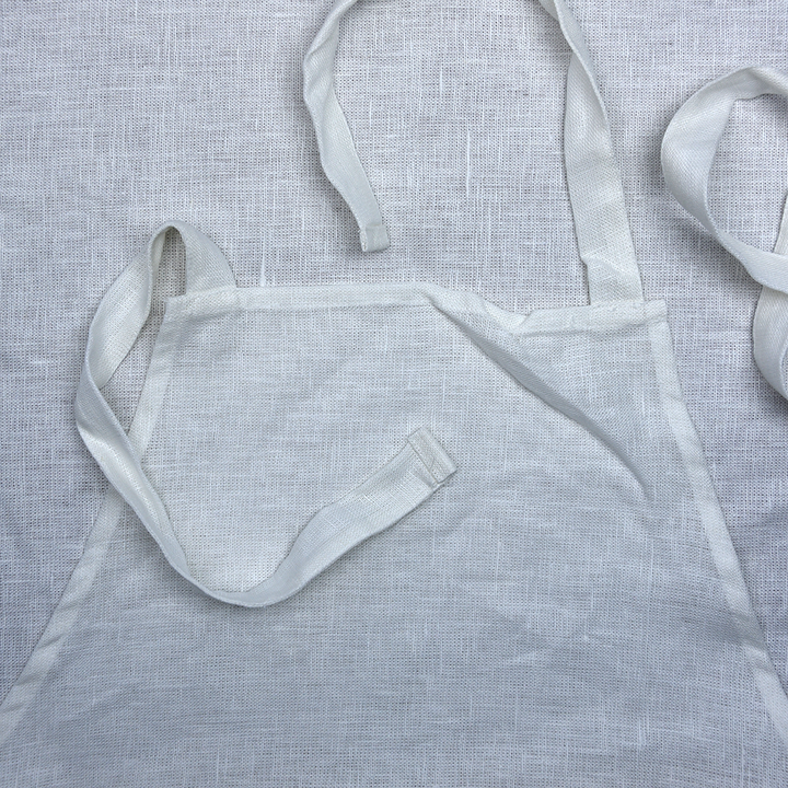 Pure Linen Apron 70 x 80cm – Natural White | 245gsm – Ready to Decorate