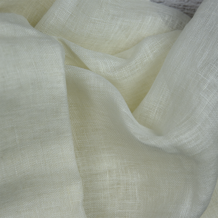 Pure Handloomed Linen Gauze Fabric 90gsm – 140cm Wide – White
