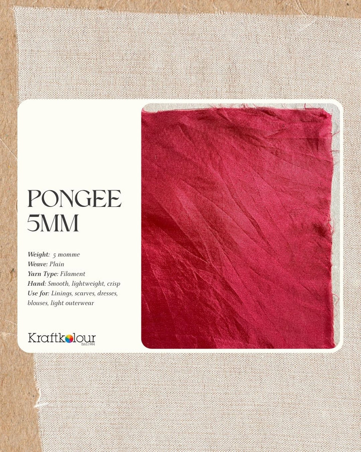 Pongee (Paj) Silk Fabric 5mm – 90cm Wide – Pure Silk, Natural White