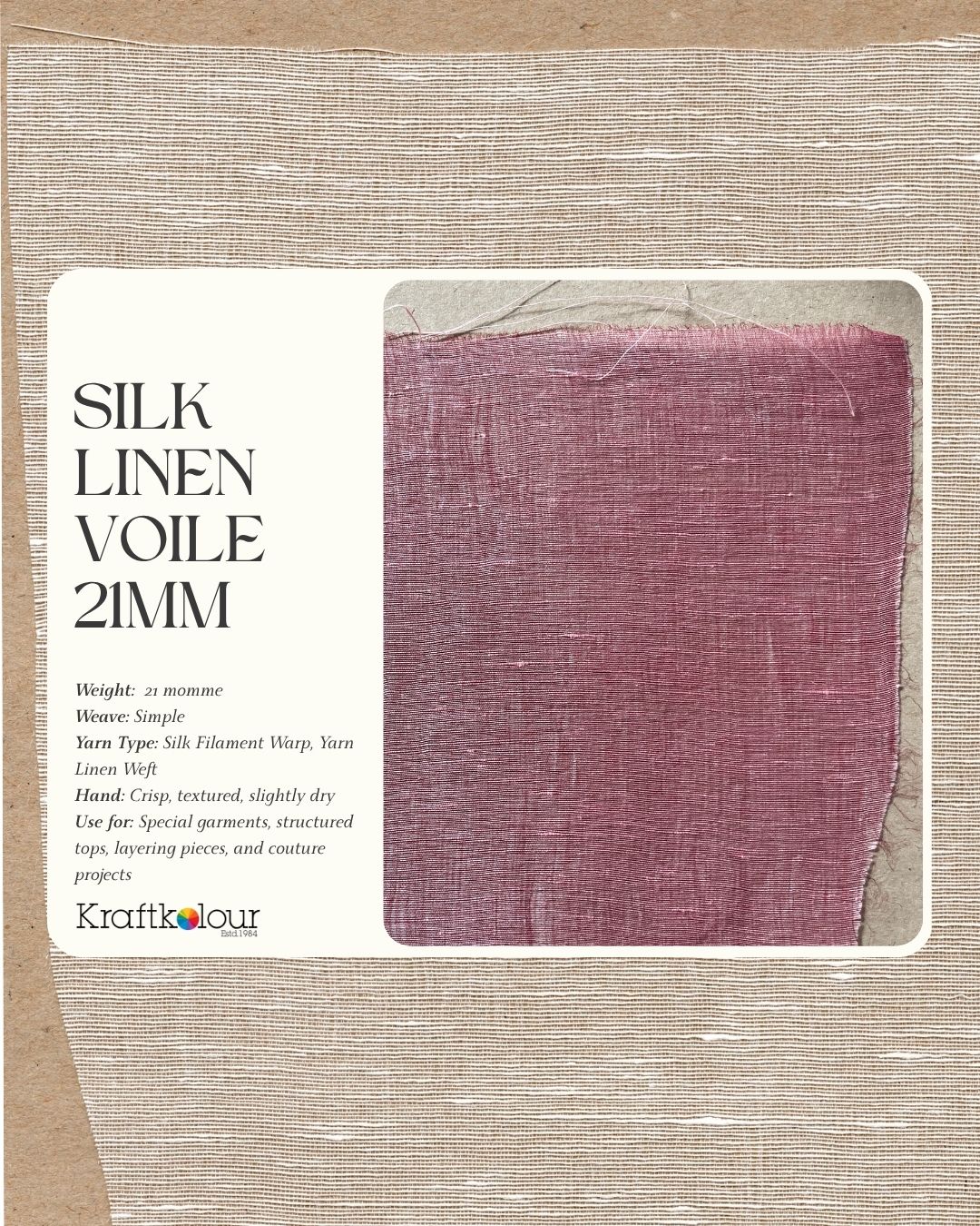 Silk Linen Voile – 114 cm Wide – Natural White