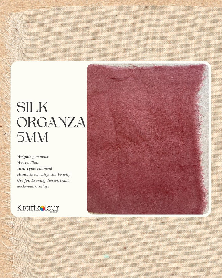 Pure Silk Organza Fabric 5mm – 114cm Wide – Natural White