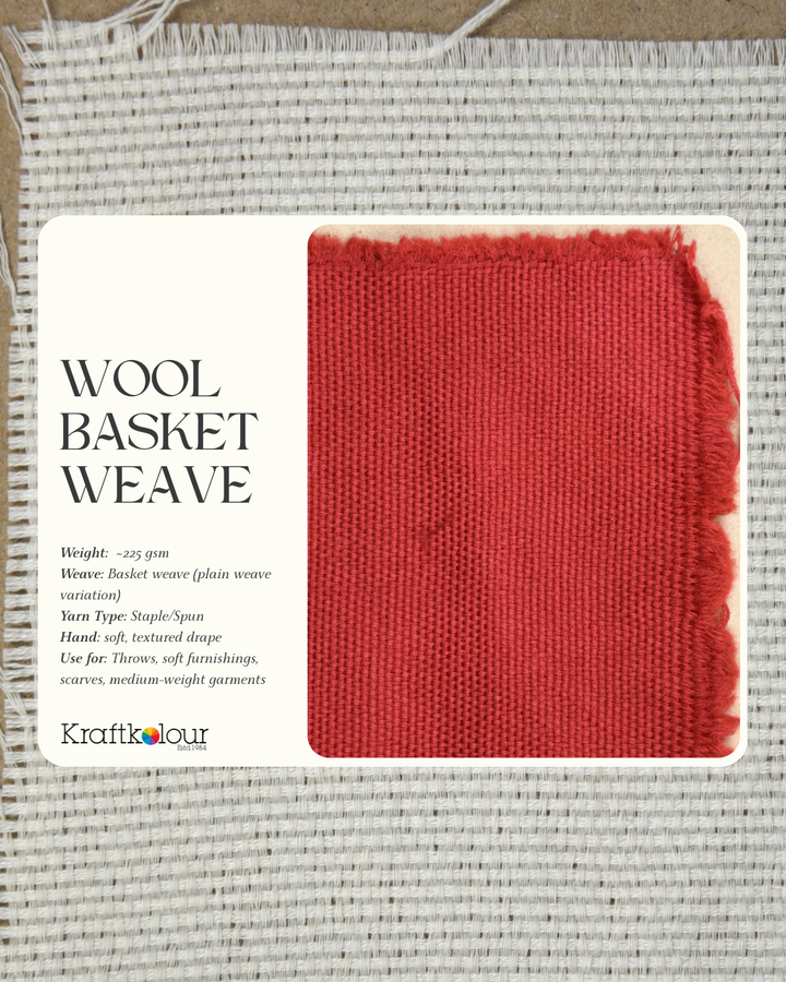 Basket Weave Woollen Throw Natural White 140cm x 140cm
