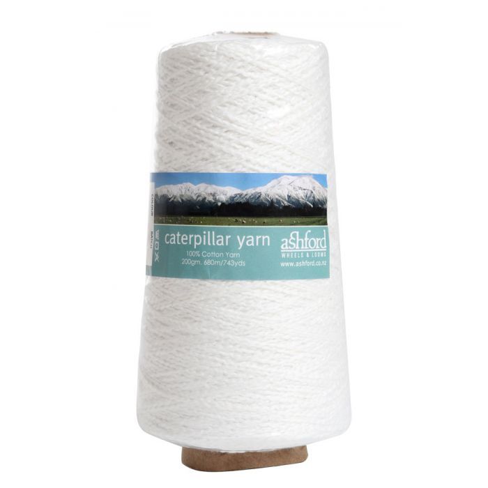 Ashford Caterpillar Cotton Yarn Natural White - 200gm cone