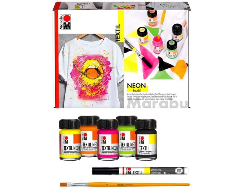 Neon Textil Fabric Dye Paint Craft Kit - by Marabu